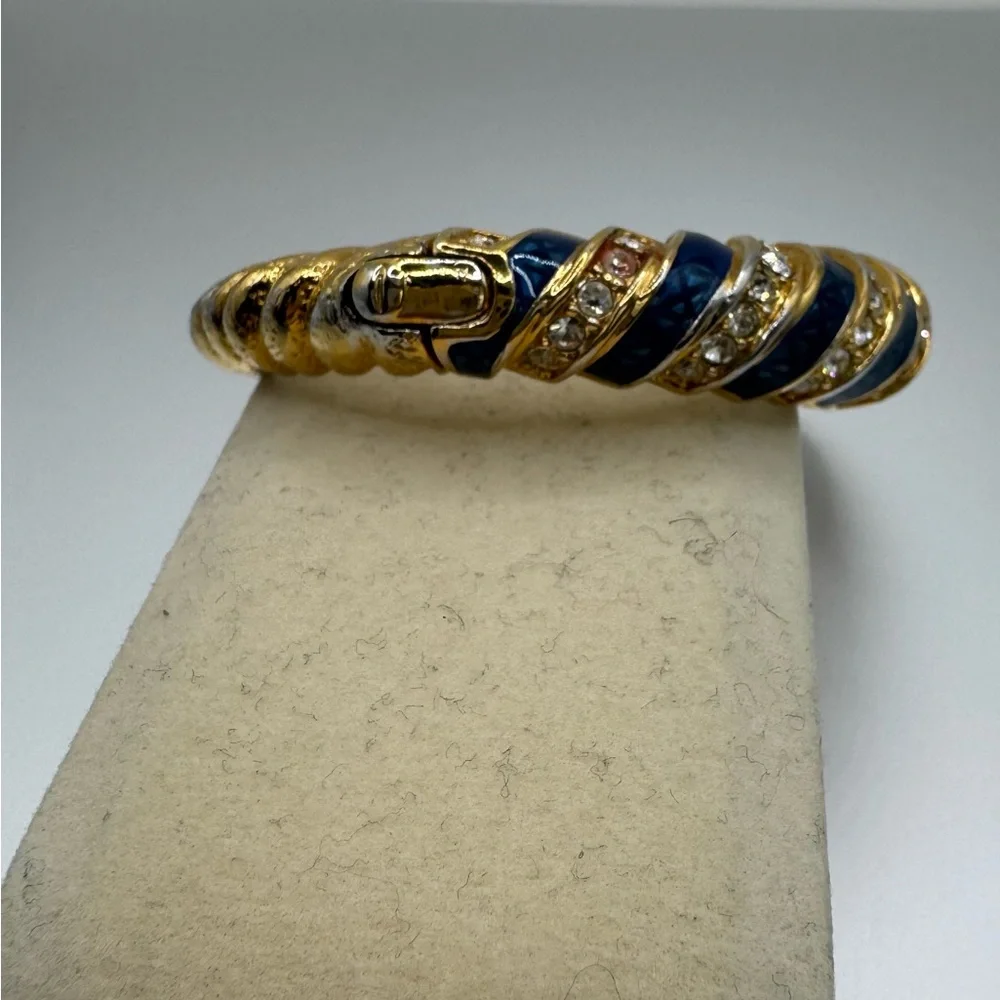 Camrose & Kross JBK Gold and Blue Bangle Bracelet - Picture 8 of 12